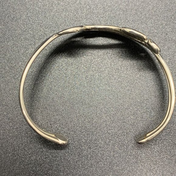 Vintage Silver Tone Modern Organic Swirly Freeform Cuff Bracelet - Picture 4 of 4